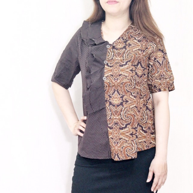 TR50 Atasan  batik wanita katun strecth murah model  rumbai 