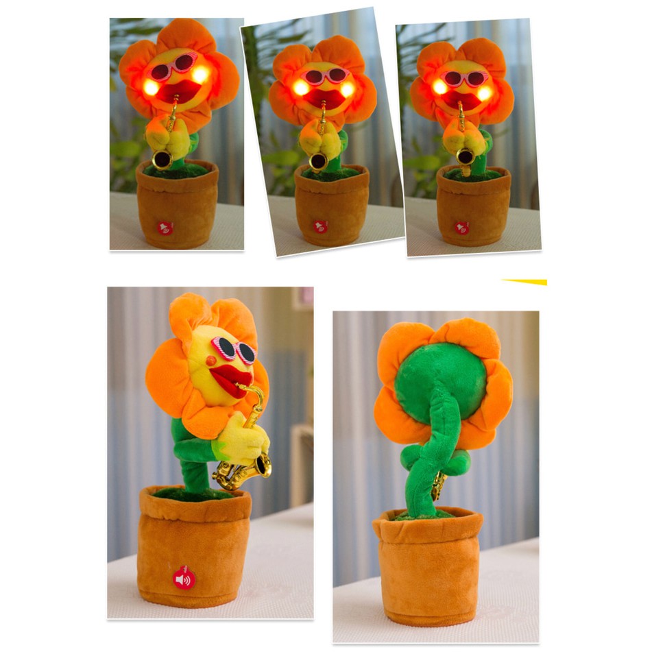 Mainan Bunga Matahari, SUN FLOWER TOY BISA MENARI dan BERMUSIK
