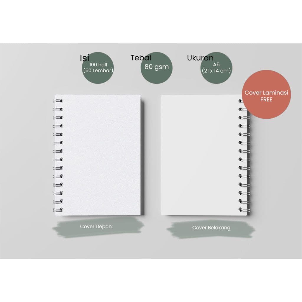 

Buku Notebook Buku Catatan Jilid Spiral Ukuran A5 link Custom