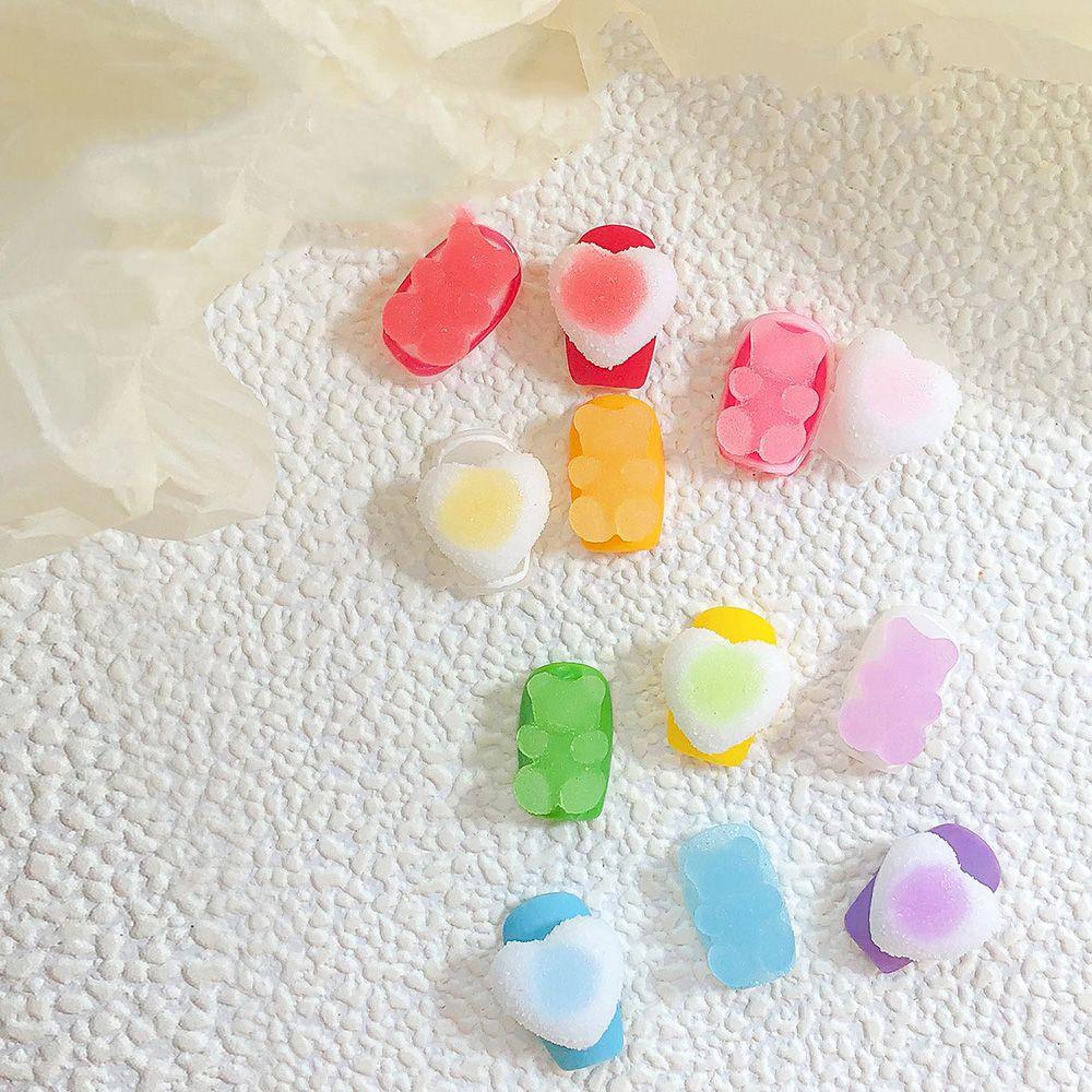 Mxbeauty 3D Dekorasi Nail Art Warna Permen Super Manis Gummy Love DIY Hiasan Nail Art