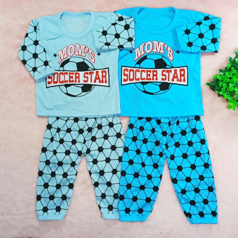 Ss#8007 Piyama Bayi Size 0-10bulan / Baju Tidur Anak / Piyama Anak Laki laki / Baju Bayi Motif Bola