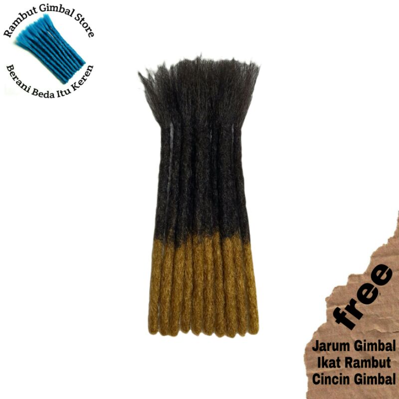 Rambut Gimbal Pirang 20cm Gratis (Jarum,IkatRambut&Aksesoris)