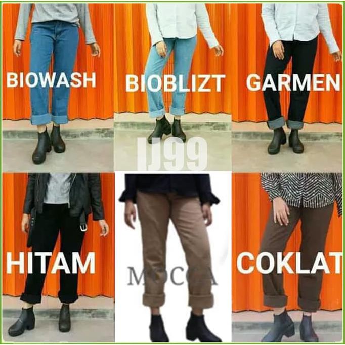 Jw574098- Celana Jeans Levis Panjang Wanita Original Celana Jeans Boyfrend Cewek - Hitam, 29