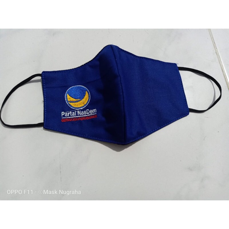 Masker NASDEM (bordir, 3 ply)