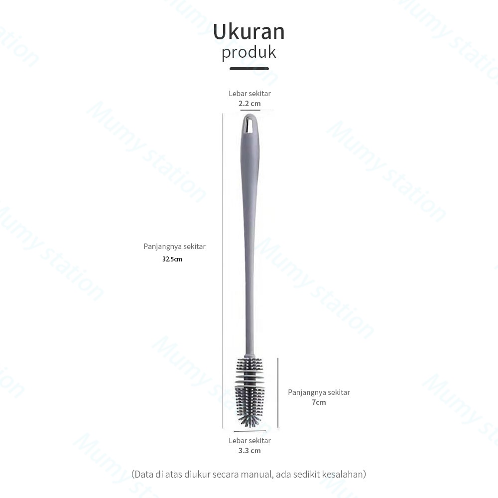 Mumystation sikat pembersih botol susu bayi/sikat botol dot silikon panjang