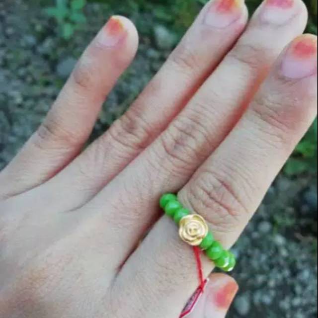 Cincin tali merah/hitam/mute cina emas hongkong asli charm/ mawar 24 karat