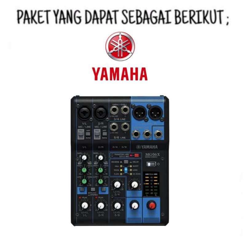 Paket Speaker Yamaha DBR 15 Aktif Mixer Mg 06 X Mic Wireless Live Akustic