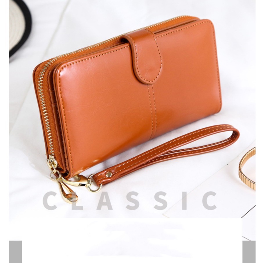 Dompet Wanita Klasik Kulit Model Panjang IMPORT / Dompet Dollar Wanita Kulit Simple