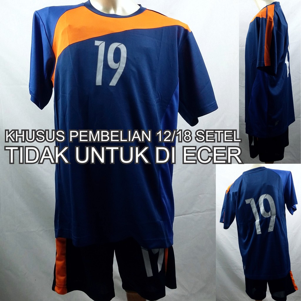 Setelan Baju/Kaos Sepak Bola/Futsal Team/Tim Premium Anak Biru Navy