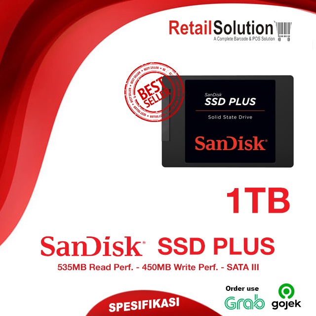 SSD PC Laptop Mini PC - Sandisk SSD Plus 1TB 1 TB SATA 2.5&quot; Garansi