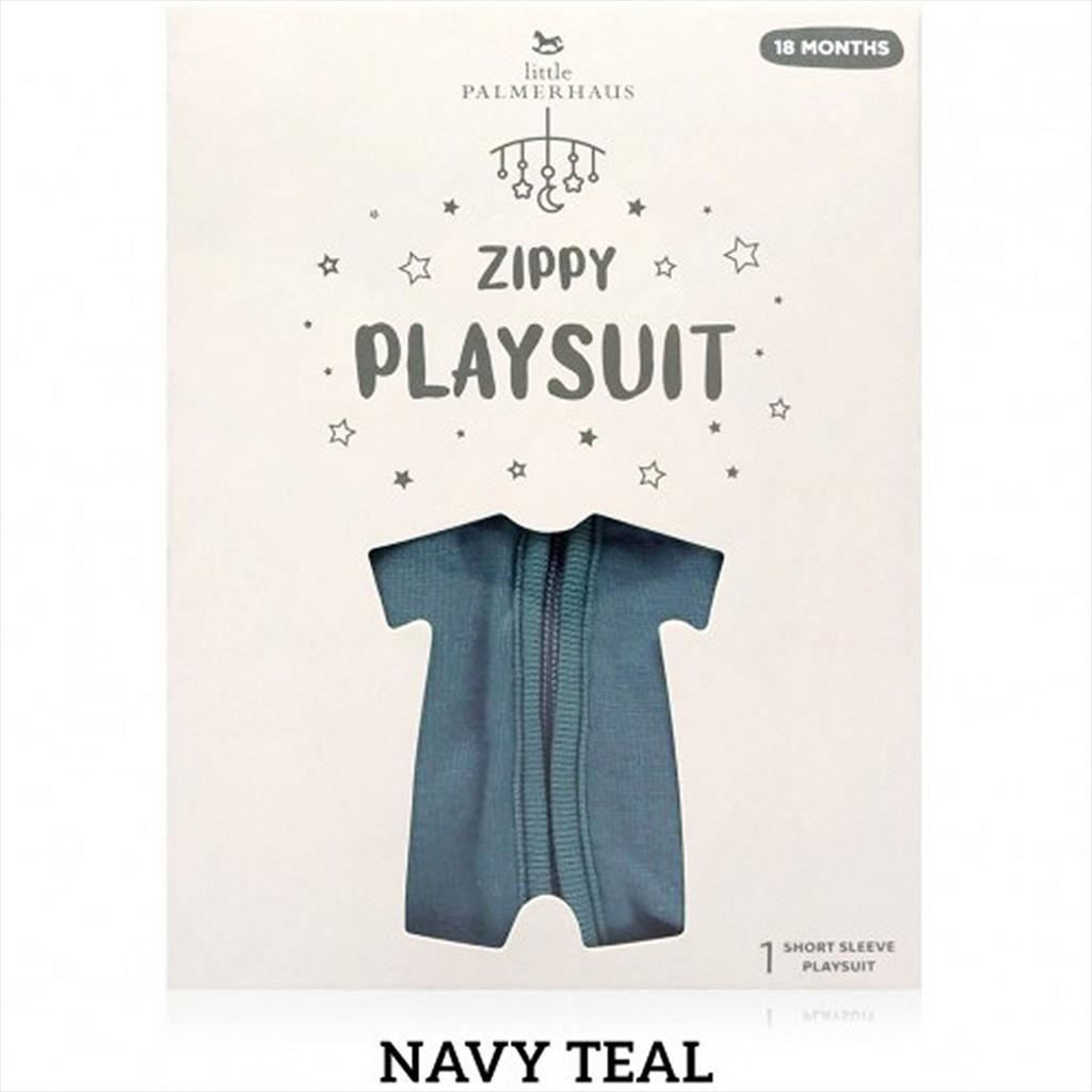 Navy Teal Little Palmerhaus  Zippy Playsuit Romper Bayi