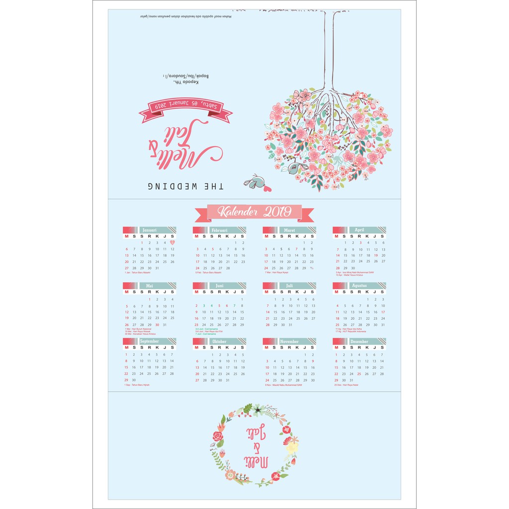 

undangan custom lucu, shabic, kalender, banyak bonusnya / melli & jali