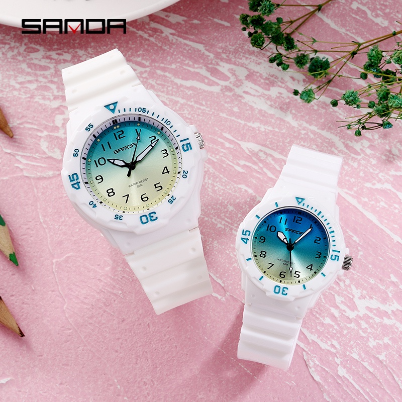 SANDA 6011 Jam Tangan Wanita Analog Tali Rubber Luminous Anti Air WATCHKITE WKOS