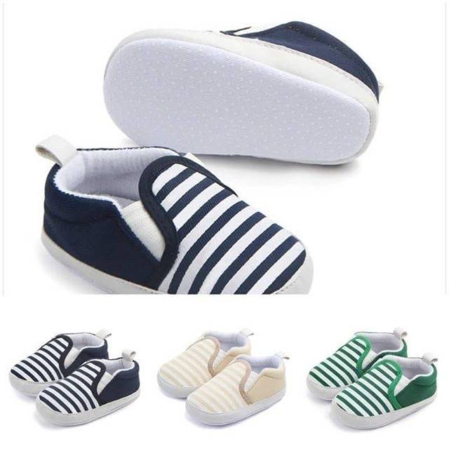 Sepatu Bayi Baby Prewalker Shoes Slip On Kets Sneakers  - PWS Jack Stripe