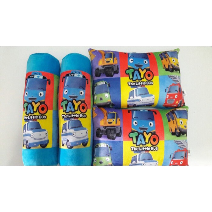 Bantal guling Tayo little bus SET