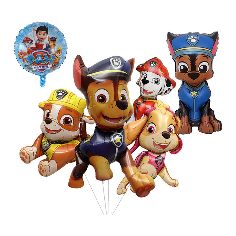 &lt; Tersedia &gt; 1 Pcs Kartun Paw Patrol Balon Mainan Chase Marshall Skye Puing Lateks Aluminium Balon Ulang Tahun Baby Shower Perlengkapan Pesta