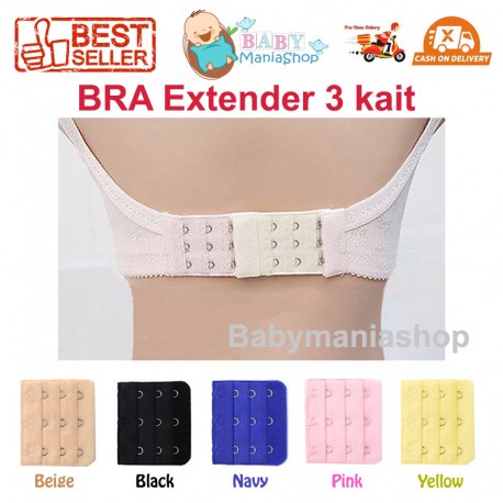 BRA Extension Perpanjangan Lingkar BH 3 KAIT Alat Sambung BRA Extender 3 Kait Babymaniashop