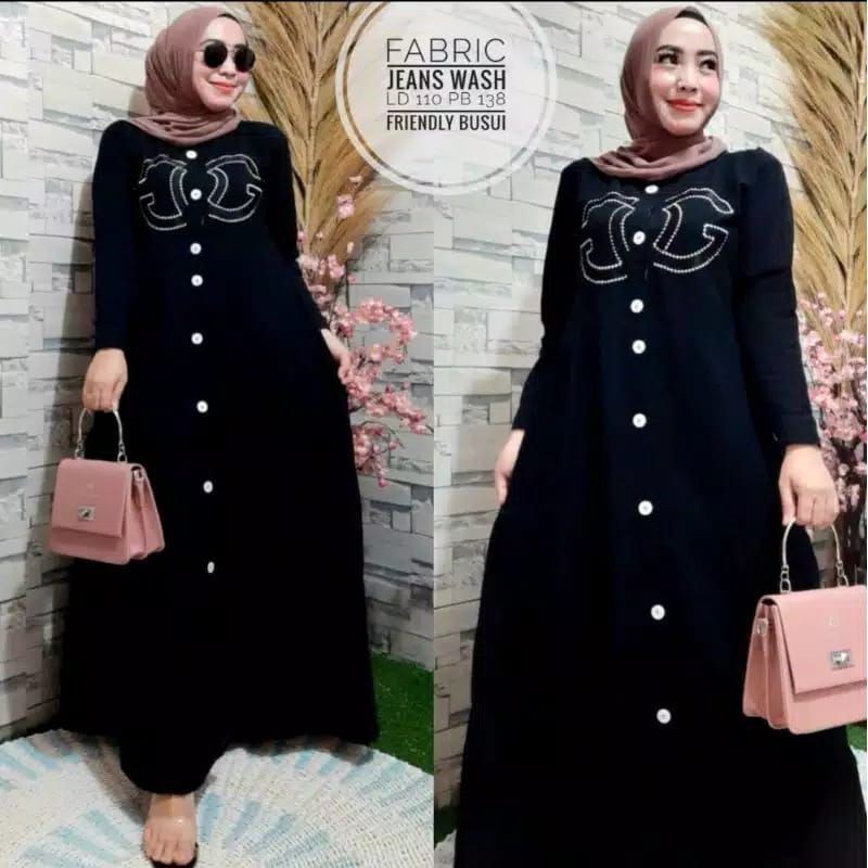 BAJU GAMIS MAXI/GAMIS CHANEL MAXI BLACK TERBARU