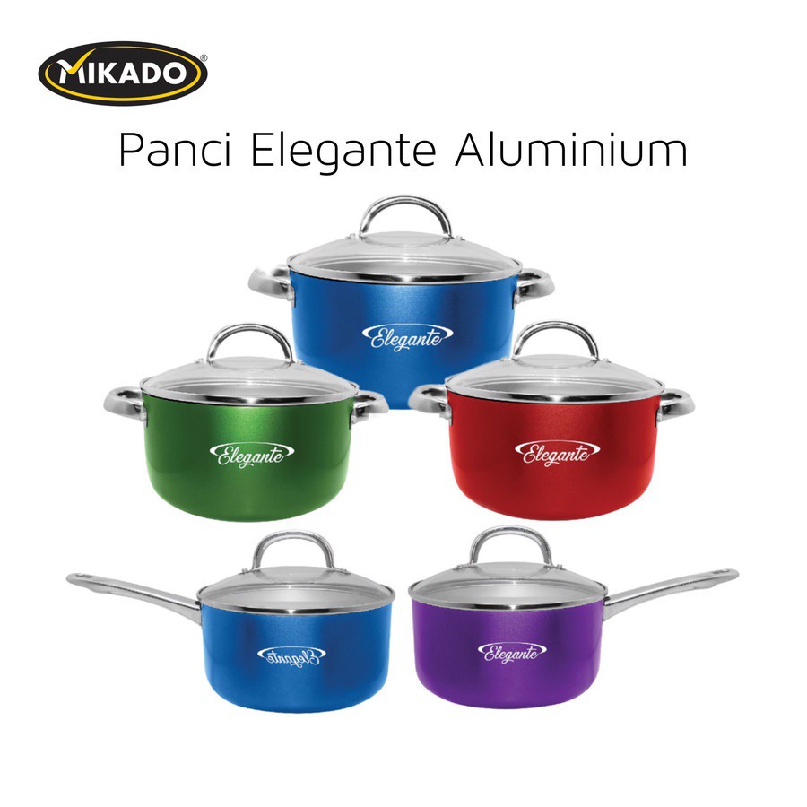 Maspion Panci 18 20 22 CM Aluminium Elegante Tutup Kaca / Panci Sayur - 18cm