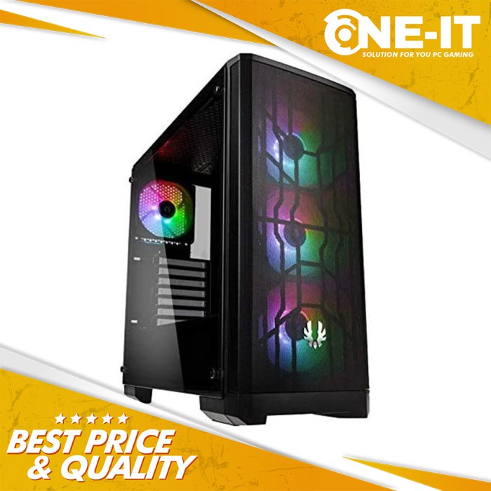 CASING KOMPUTER BITFENIX NOVA MESH-BLACK PC GAMING CASE 4 Fan RGB