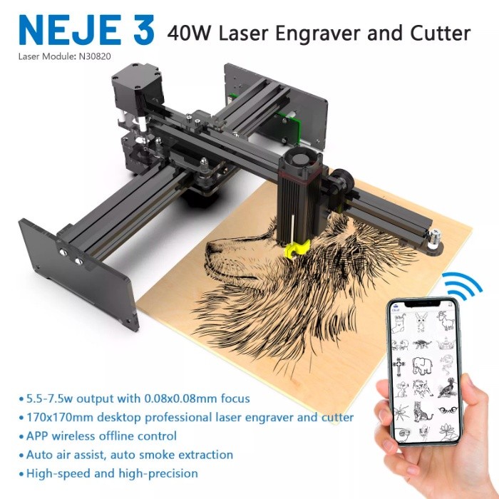 Original NEJE 3 N30820 Laser Engraving Machine 450NM with App Control