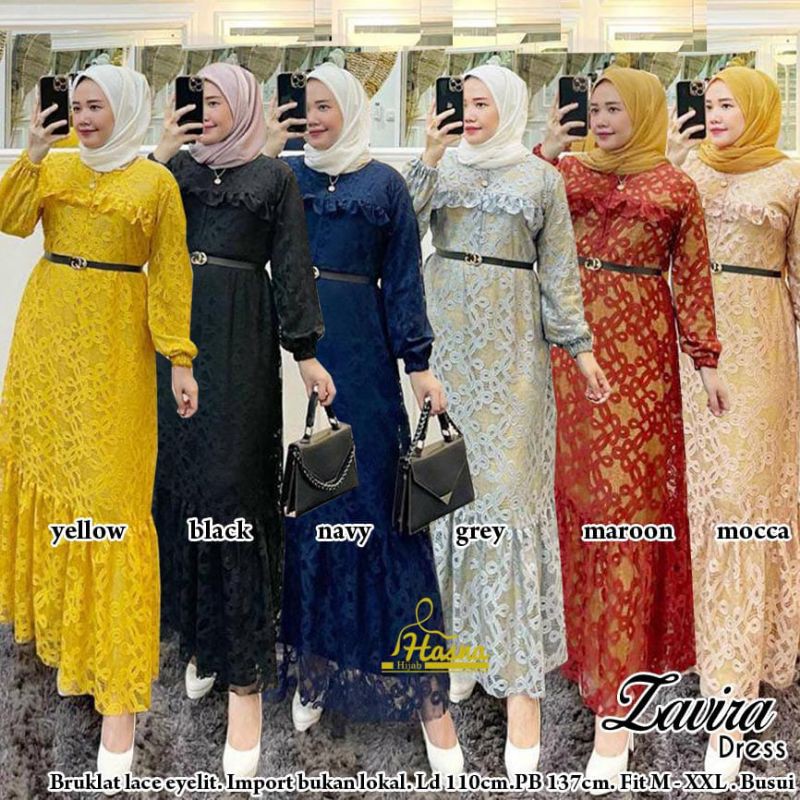 Gamis Zavira Dress Fit M to XXL By Dharya