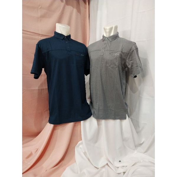 kaos kerah polos ie tuna jumbo lengan pendek