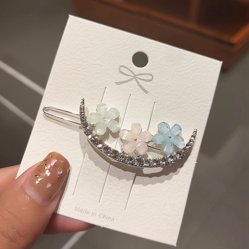 Fancyqube Jepit Rambut Bentuk Geometris Aksen Kristal Ukuran Kecil Untuk Wanita