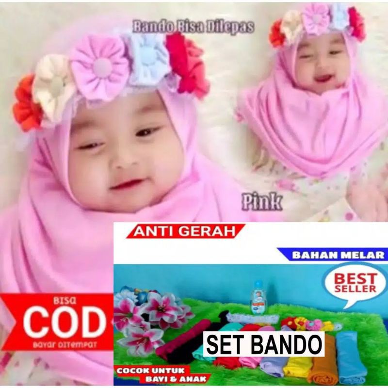 Hijab kids polka (topi bs di lepas)