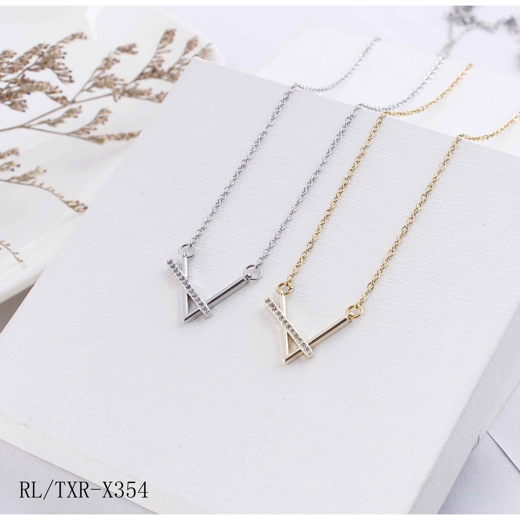 Kalung Titanium Permata Perhiasan Fashion 354/355/346