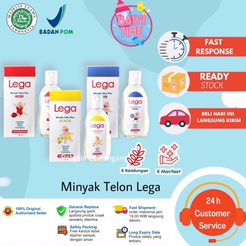 LEGA Minyak Telon Plus Varian Rose, Acacia, dan Aster 70ml