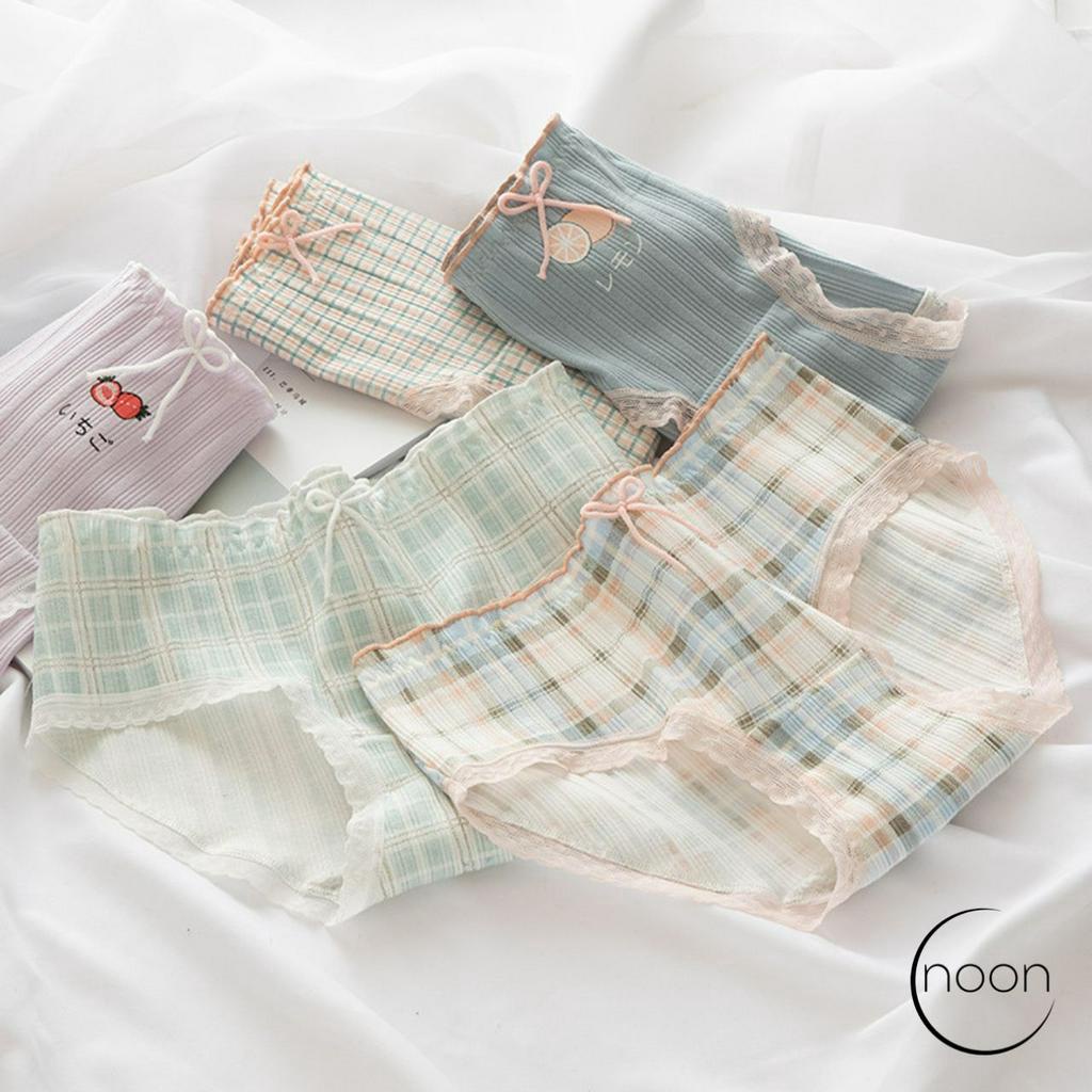 NOON (MOOD) Celana Dalam CD Wanita Korea Motif Lucu Imut Katun Undies Import Murah Sorex Sorella Young Hearts