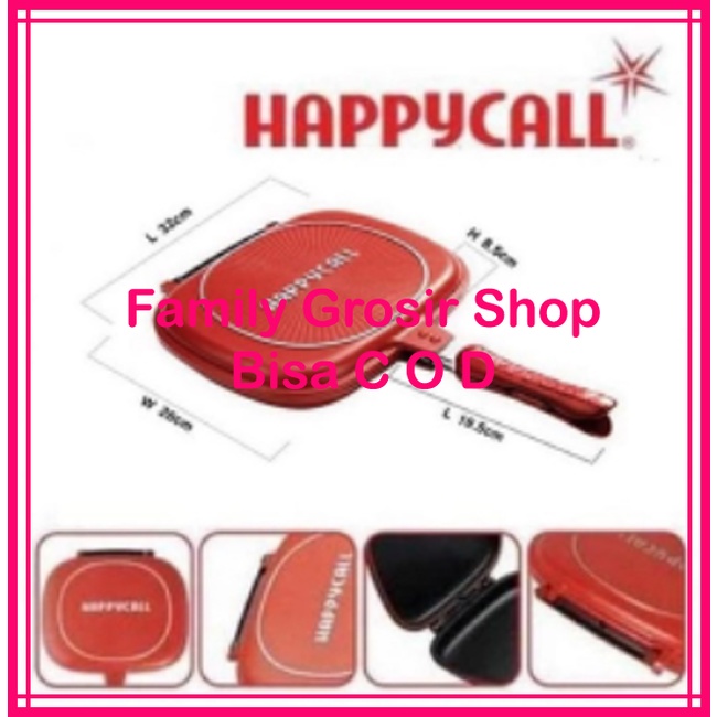 HC Happy Call Double Pan 32cm GrillPan Panci Anti Lengket