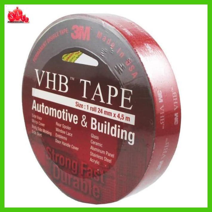 

PETKARCAR- PEREKAT 3M VHB TAPE DOUBLE TAPE 3M VHB 24MM X 4,5 BESAR ORIGINAL -ASLIII.