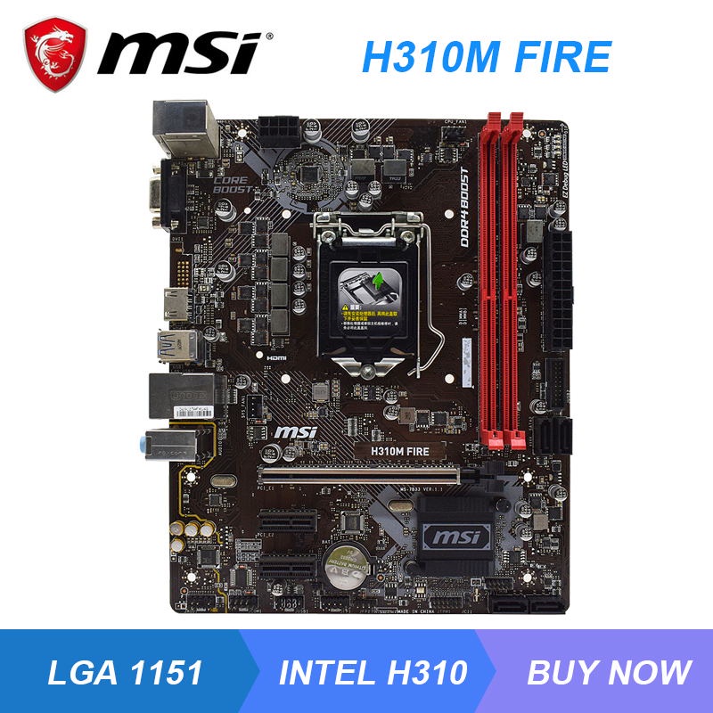 PREORDER MSI H310M FIRE LGA 1151 Intel H310 H310M Original PC Motherboard DDR4 32GB PCI-E 3.0 X16 HD