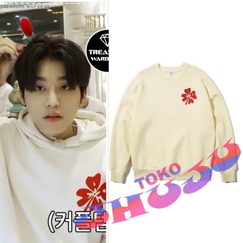 Basic Sweater Treasure Jeongwoo style RED FLORAL print