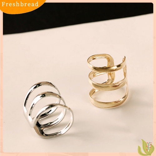 【Fresh】❀Women Punk Ear Clip Cuff Earrings Non-Piercing Hollow U-Shape Clip On Jewelry