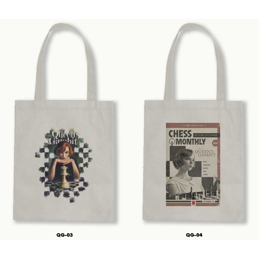 TOTE BAG BLACU - THE QUEEN'S GAMBIT