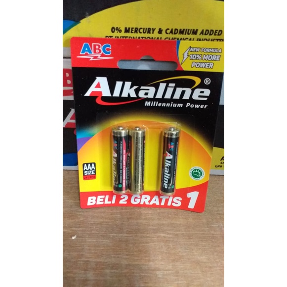 ABC Alkaline LR03 Baterai AAA 2+1 1.5V