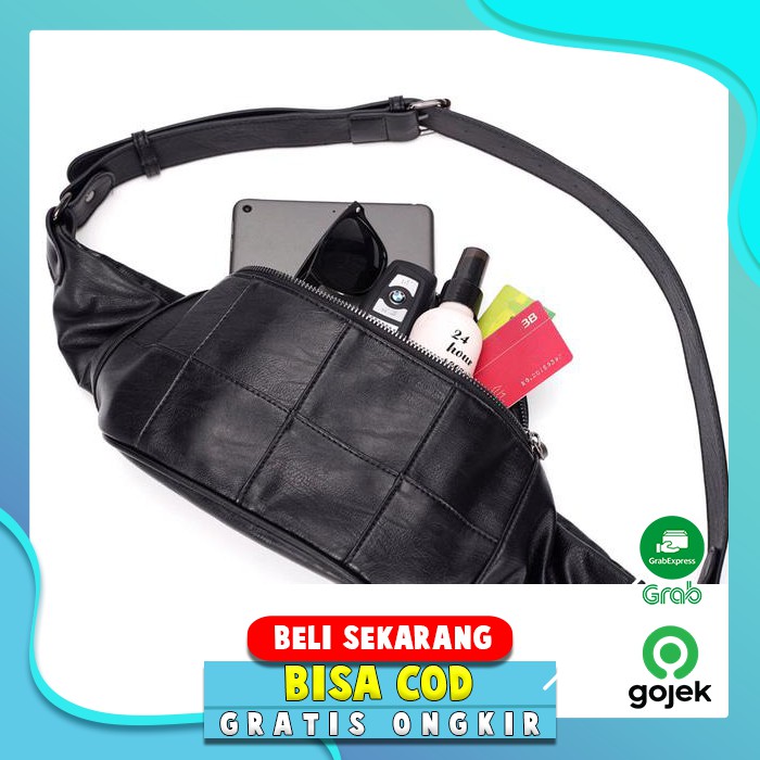 Tas Selempang Bahu Kulit Cowok Slingbag Pria Waistbag Laki 