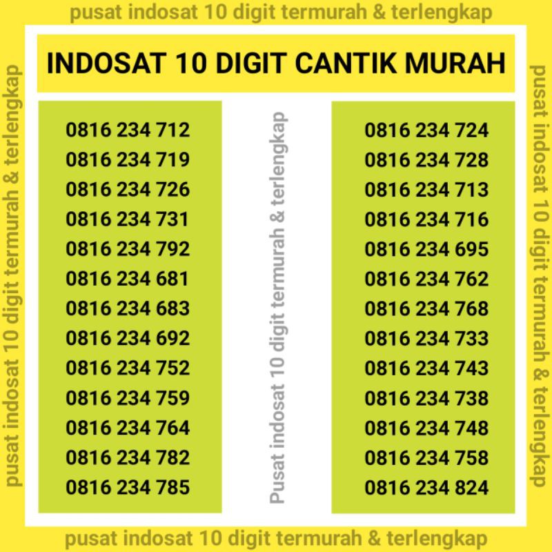 [RAPIH MURAH] nomor cantik im3 indosat 10 digit.10 digit im3 indosat. im3 oredoo indosat 10 digit