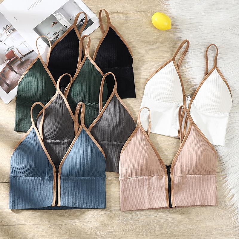 UD122 • Push Up Bra Zipper Import • BH tanpa kawat Sport Crop tantktop Brallete Resleting