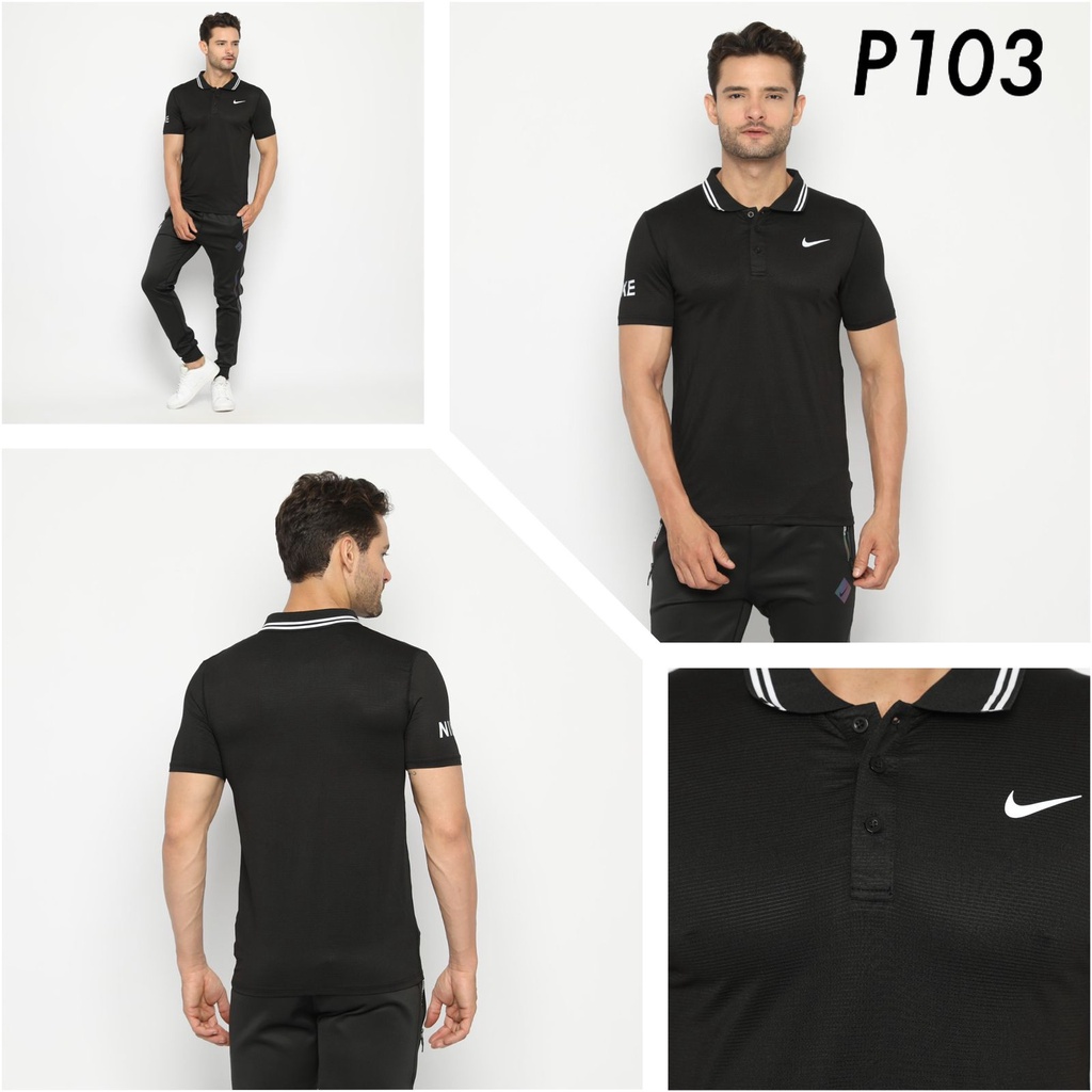 Baju Atasan Olahraga Kaos Kerah Polo Shirt Gym Premium Fitnes Running Dry Fit Pria #KPP1