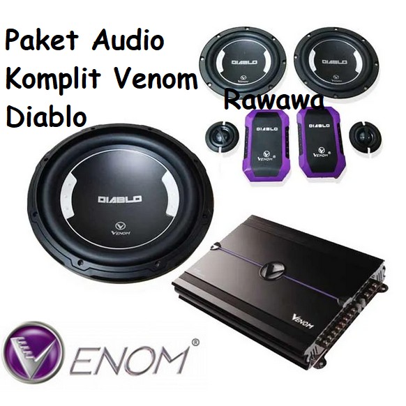 Paket Audio Mobil VENOM DIABLO Full Set SPLIT POWER 4CH SUBWOOFER ORI