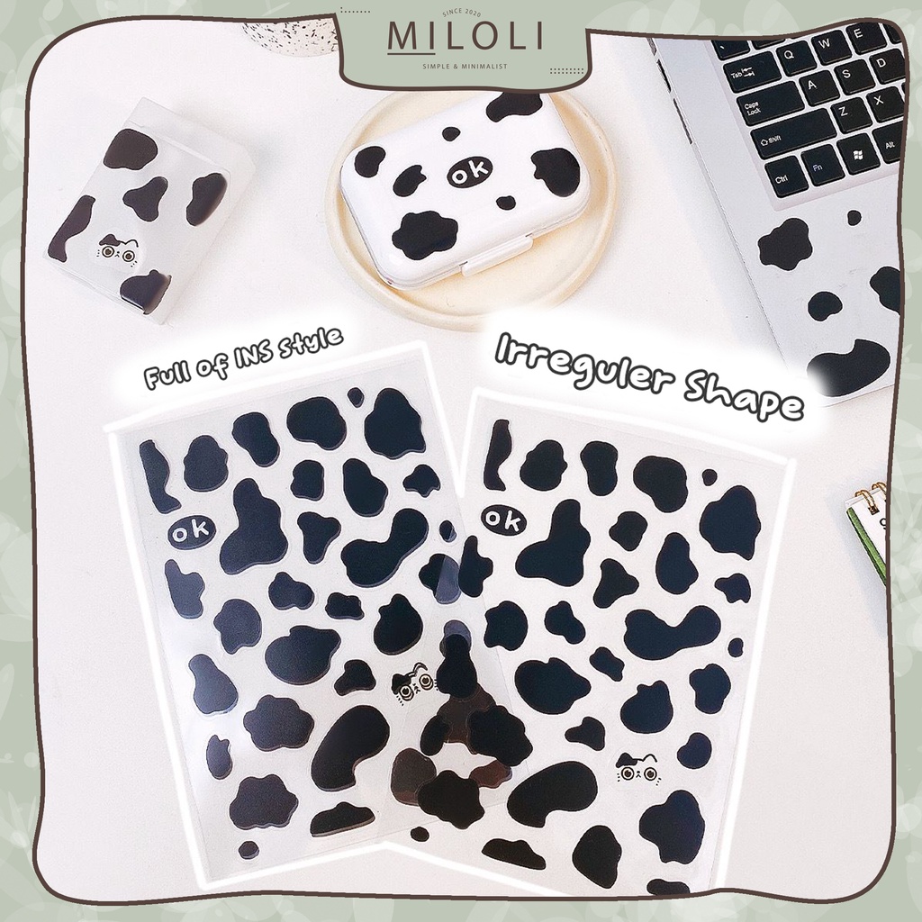 

[MILOLI] 1Pcs IRREGULER COW PATTERN PET Sticker Sapi Deco DIY Planner BUJO Deco Stiker Hias - B0353