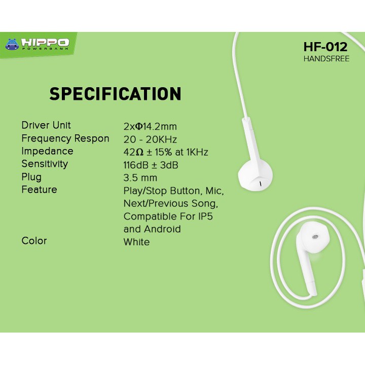 Headset With Mic HIPPO HF-012 Headset Stereo Earphone Jack 3.5mm