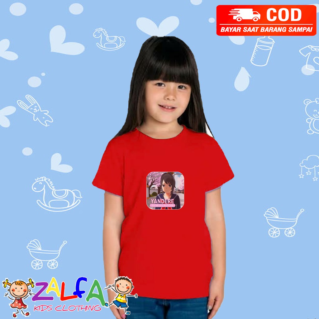 BAJU KAOS ANAK SAKURA YANDERE SIMULATOR TSHIRT KAOS ANAK ANAK