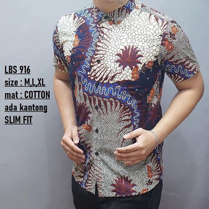 KEMEJA BATIK SLIMFIT LBS 916 KEMEJA LENGAN PANJANG BAHAN KATUN