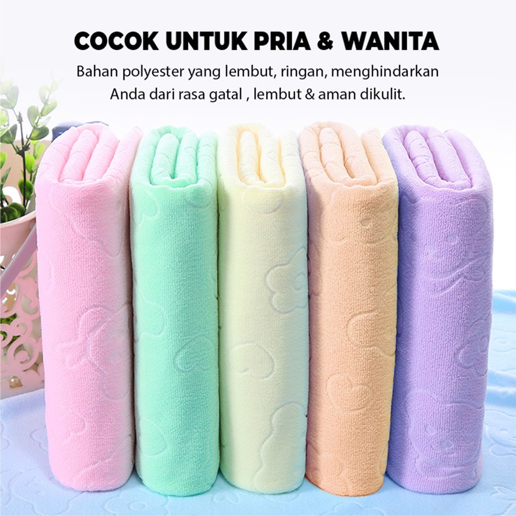 HANDUK MANDI/HANDUK ANAK/ HANDUK OLAHRAGA BAHAN MICROFIBER 70x140cm 250gr