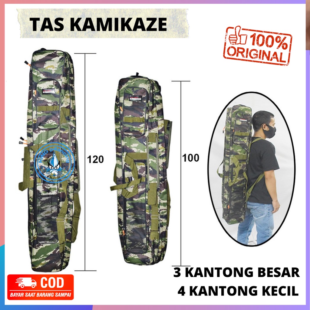 Tas Pancing Besar KAMIKAZE Abri Hijau Army loreng 100 cm 120 cm Jumbo